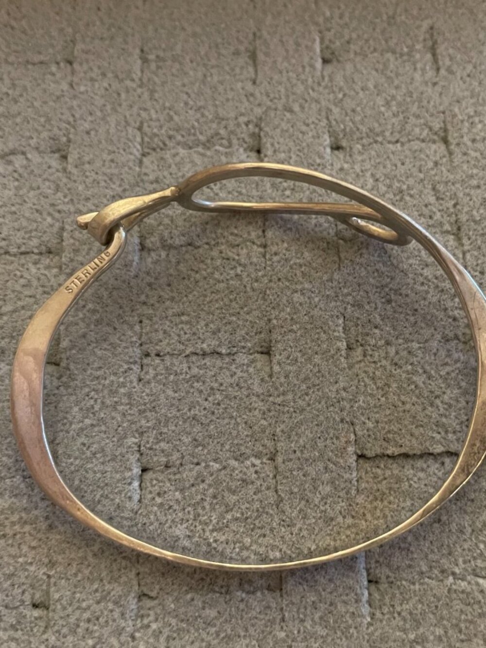 Vintage Sterling Silver Bracelet Bangle Modern Handmade Signed Dewitt Minimalist - Picture 8 of 14